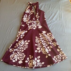Charlotte Russe Burgundy Floral Dress